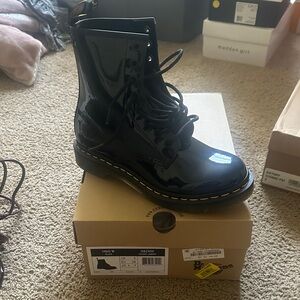 Dr. Martens Black Patent Ankle Boots